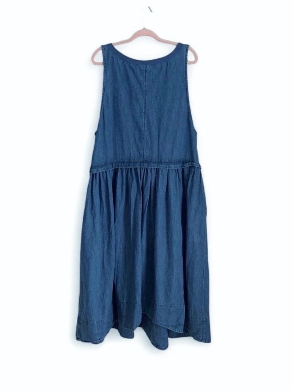 Free People Soraya Denim Midi Dress Jean Dress Size XL - Picture 4 of 8